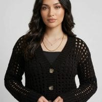 Crochet Crop Holey Cardigan