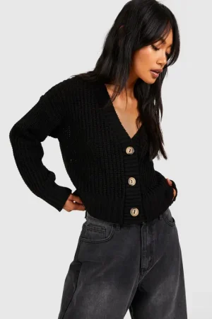 Button Through Crop Cardigan